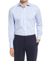Alton Lane Mason Tailored Fit Check Stretch Button Up Shirt In Sky Blue Bengal At Nordstrom