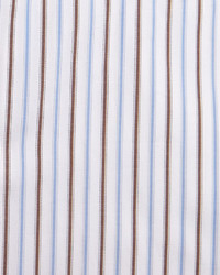 Kiton Multi Striped Woven Dress Shirt Bluebrownwhite