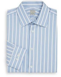 Ike Behar Regular Fit Striped Cotton Dress Shirt