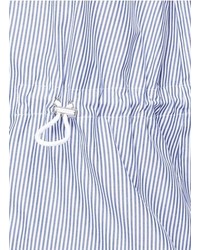Sacai Luck Drawstring Stripe Cotton Blend Poplin Shirt