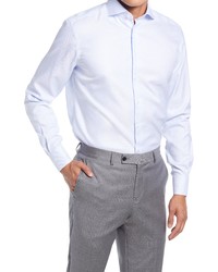 Suitsupply Slim Fit Light Blue Stripe Cotton Button Up Dress Shirt