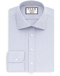 Thomas Pink Slim Fit Stripe Dress Shirt