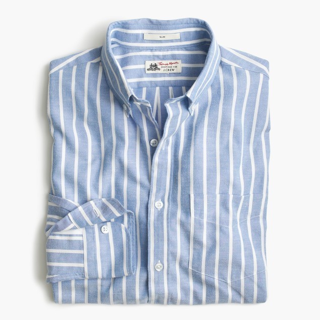 J.Crew Slim Thomas Mason For Shirt In Brushed Striped Oxford, $148