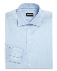 Giorgio Armani Striped Long Sleeve Regular Fit Dress Shirt