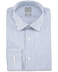 Ike Behar Textured Stripe Dress Shirt Blue