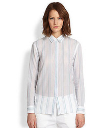 Theory Trillith Striped Cotton Shirt