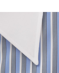 Kingsman Turnbull Asser Rocketman Blue Slim Fit Striped Cotton Shirt