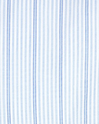 Isaia Wide Stripe Dress Shirt Light Blue