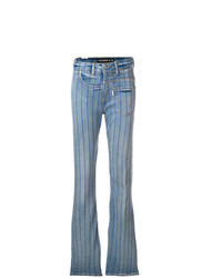 Light Blue Vertical Striped Flare Jeans