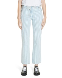 Off-White Diagonal Stripe Crop Jeans
