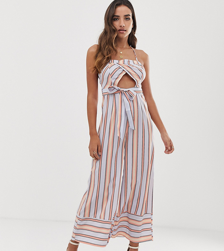 Parallel Lines Cami Jumpsuit With Cut Out Detail In Stripe, $13