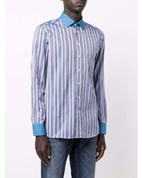 Etro Contrast Collar Striped Shirt