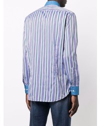 Etro Contrast Collar Striped Shirt