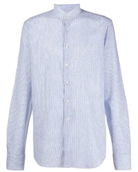 Dell'oglio Mandarin Collar Striped Shirt