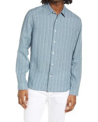 Vince Stripe Linen Button Up Shirt