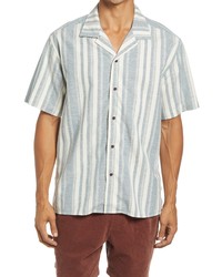 Katin Stripe Short Sleeve Cotton Linen Button Up Shirt