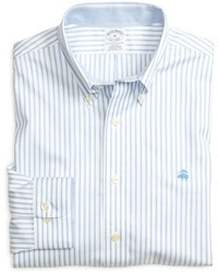 Light Blue Vertical Striped Long Sleeve Shirt
