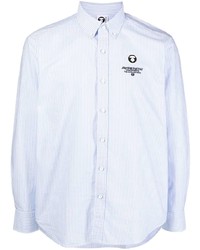 AAPE BY A BATHING APE Aape By A Bathing Ape Logo Embroidered Striped Shirt