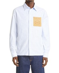 Loewe Anagram Patch Stripe Oxford Button Up Shirt