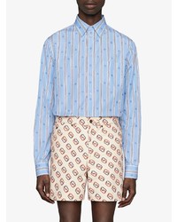Gucci Bee Stripe Fil Coup Cotton Shirt