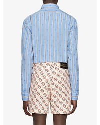 Gucci Bee Stripe Fil Coup Cotton Shirt