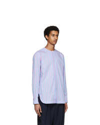 House Of The Very Islands Blue And Pink Striped Poplin Shirt