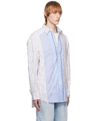 Feng Chen Wang Blue Multi Striped Shirt