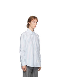 Thom Browne Blue Oxford Hairline Stripe Straight Fit Shirt