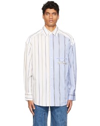 Feng Chen Wang Blue White Layered Shirt