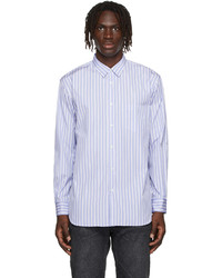 Comme Des Garcons SHIRT Blue White Striped Forever Shirt