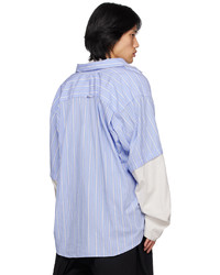 Balenciaga Blue White Striped Shirt
