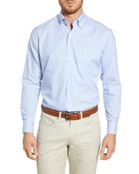 Peter Millar Capri Regular Fit Stretch Cotton Silk Stripe Sport Shirt