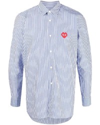 Comme des Garcons Comme Des Garons Heart Patch Striped Cotton Shirt