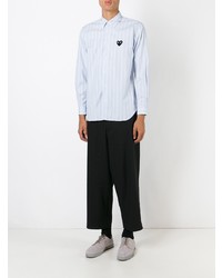 Comme Des Garcons Play Comme Des Garons Play Embroidered Heart Striped Shirt