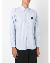 Comme Des Garcons Play Comme Des Garons Play Embroidered Heart Striped Shirt