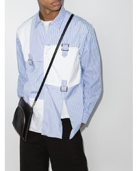 Comme Des Garcons SHIRT Comme Des Garons Shirt Buckle Detail Vertical Stripe Shirt