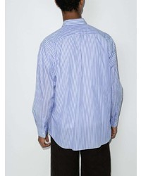 Comme Des Garcons SHIRT Comme Des Garons Shirt Buckle Detail Vertical Stripe Shirt