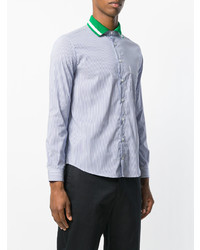 MSGM Contrast Collar Pinstripe Shirt