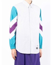 Fumito Ganryu Contrast Sleeve Striped Shirt