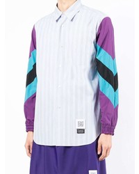 Fumito Ganryu Contrast Sleeve Striped Shirt