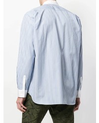 Comme Des Garçons Shirt Boys Contrasting Collar Striped Shirt