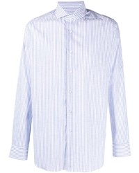 Xacus Cutaway Collar Stripe Print Shirt