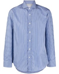 Brunello Cucinelli Cutaway Collar Striped Shirt