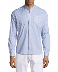 David Naman Mandarin Collar Long Sleeve Sportshirt