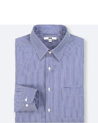 Uniqlo Easy Care Striped Regular Fit Long Sleeve Shirt