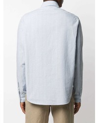 Gucci Embroidered Logo Patch Pinstripe Shirt