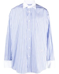 MM6 MAISON MARGIELA Embroidered Logo Striped Cotton Shirt
