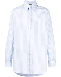 Gucci Embroidered Pinstripe Cotton Shirt