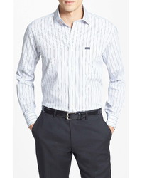 F. Faconnable Faconnable Classic Fit Stripe Sport Shirt