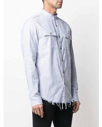 Balmain Frayed Edge Striped Shirt